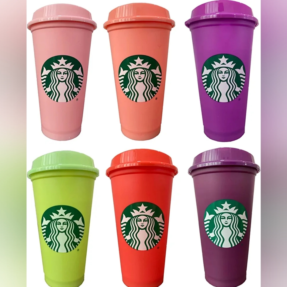 Starbucks Color Changing Lids on Reusable Hot Cups